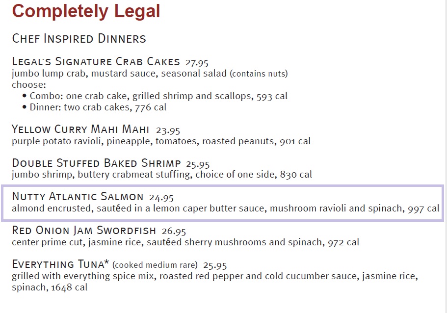 Nutty Atlantic Salmon from Legal Seafood