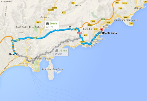 Nice, France to Monte Carlo Monaco Road Trip