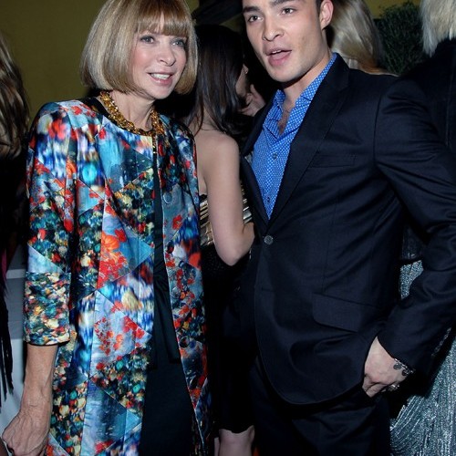Anna Wintour and Ed Westwick at Vogue Cocktail Party to Honor London’s Emerging Designers