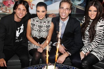 Jonathan Cheban, Kim Kardashian, Simon Huck, and Khloe Kardashian attend Spin Crowd’s Season Finale Party