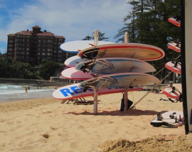 Surf Boards on Manly Beach in Australia