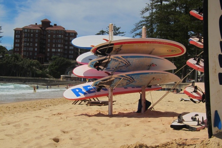 Surf Boards on Manly Beach in Australia