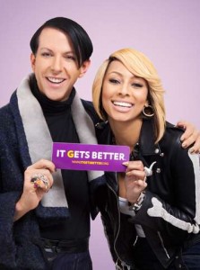 Derek Warburton and Keri Hilson at the Derek “Fabulous” Warburton’s It Gets Better Lounge in New York City