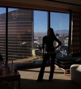 Kristen Colapinto in her suite at the Encore at the Wynn Hotel in Las Vegas.