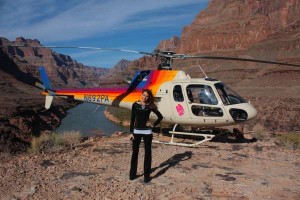 Kristen Colapinto in the grand canyon during the 'Grand Canyon Helicopter Tour' in Las Vegas.