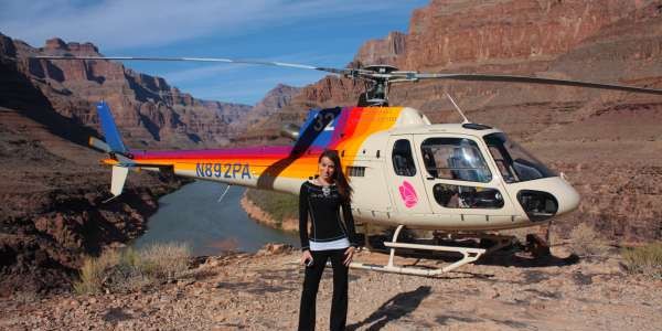 Kristen Colapinto in the grand canyon during the 'Grand Canyon Helicopter Tour' in Las Vegas.