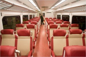 New Train Seats have “new train smell.”