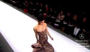 Monique Lhuillier Fall 2011 leopard print, trumpet dress